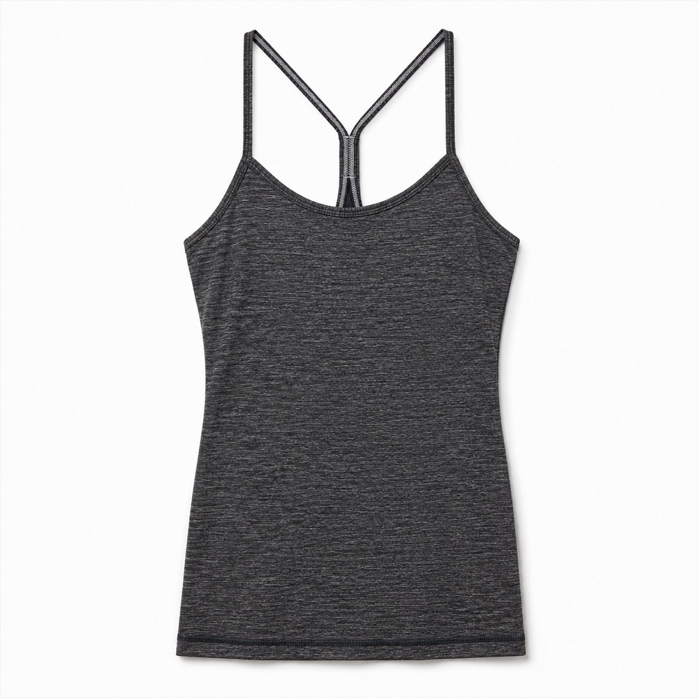 Lululemon Power Y Tank Top Womens Size 8 Grey Heather Yoga Activewear Camisole